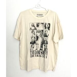 TAYLOR SWIFT THE ERAS TOUR  Official Merch Beige T-shirt Exclusive Sz XL